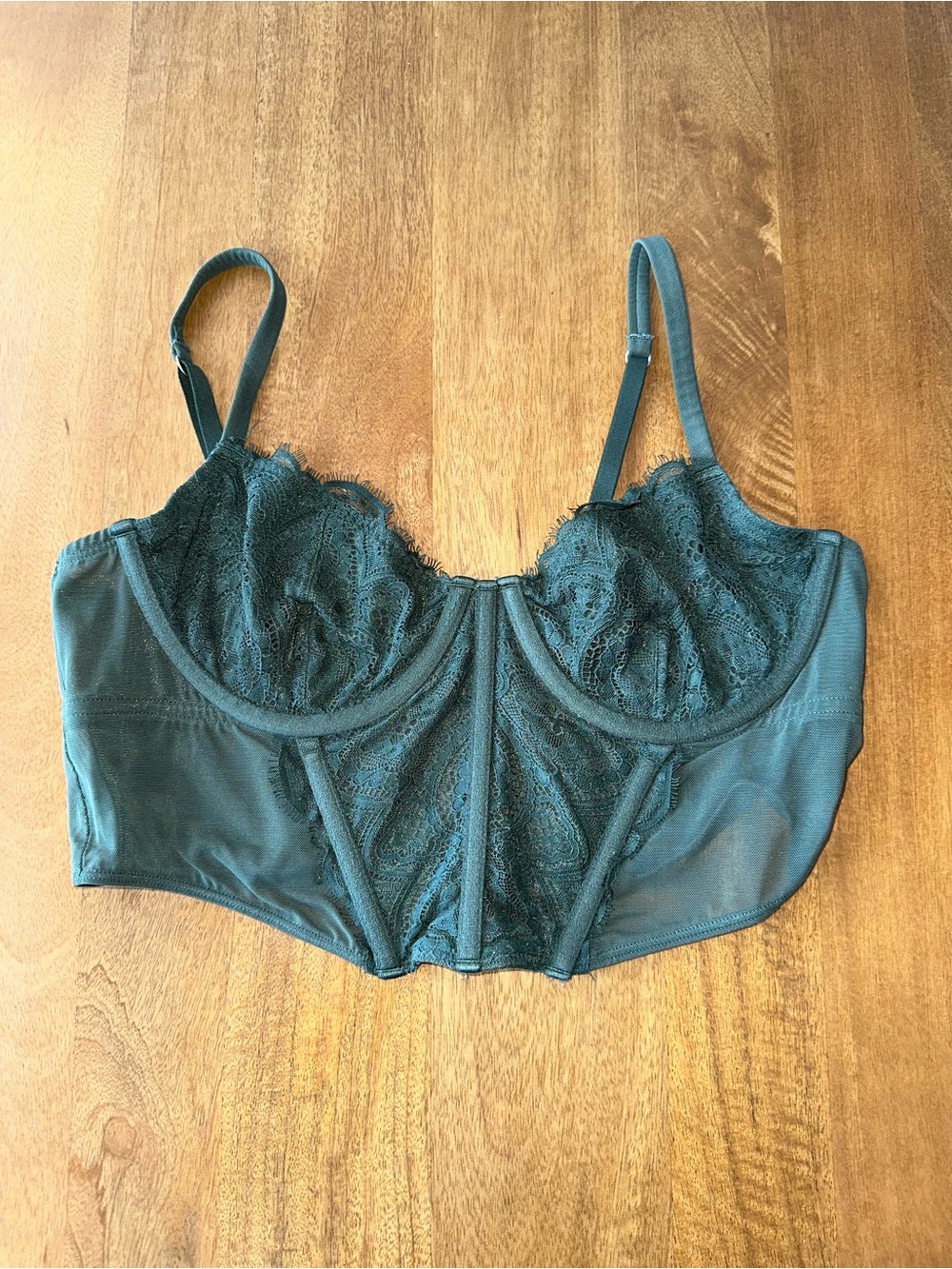 Lace Bra Top Forest Green - Hollister